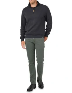 Heather 1/2 Zip Sweat In Charcoal -Myer Fashion Store 982703080 2 720x928