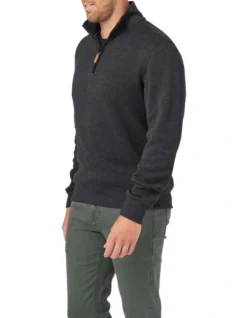 Heather 1/2 Zip Sweat In Charcoal -Myer Fashion Store 982703080 3 720x928