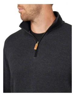 Heather 1/2 Zip Sweat In Charcoal -Myer Fashion Store 982703080 4 720x928