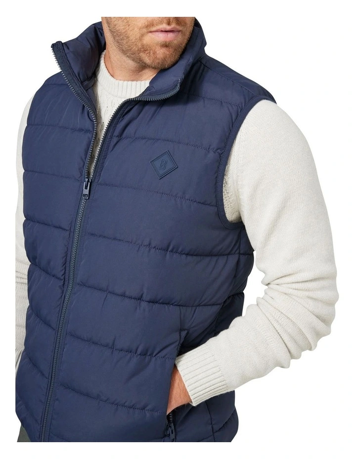Archie Puffer Vest In Navy 6 Archie Puffer Vest In Navy - Image 4