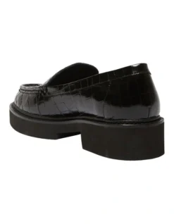 Abbott Flat Croc Print Leather Shoes In Black -Myer Fashion Store 982716220 6 720x928