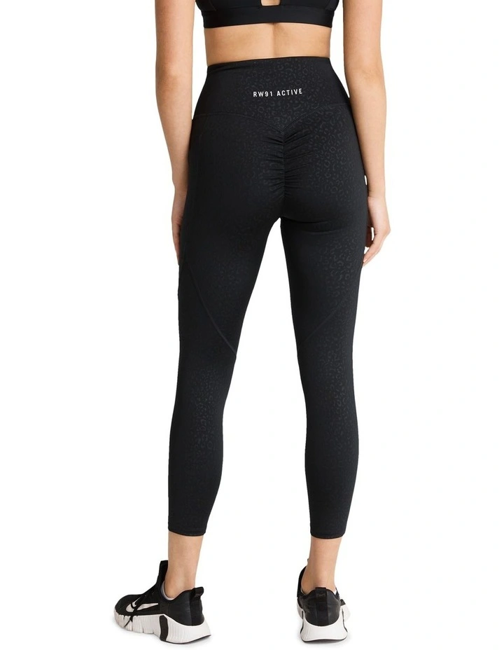 Pocket Scrunch Bum Ankle Grazer Tights In Black 4 Pocket Scrunch Bum Ankle Grazer Tights In Black - Image 2