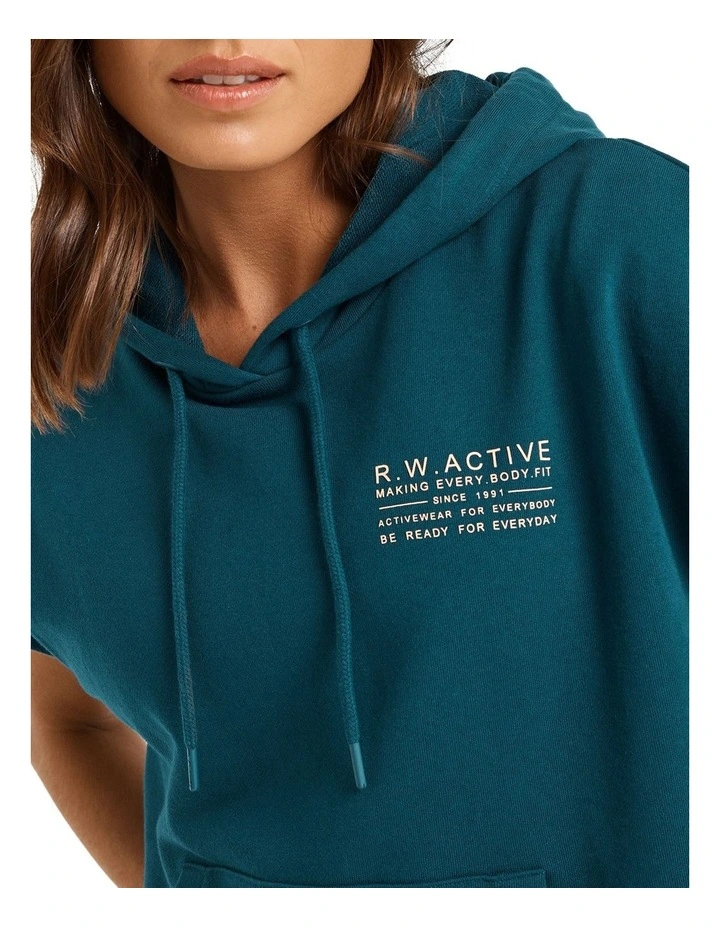 Abstraction Sleeveless Hoodie In Teal 4 Abstraction Sleeveless Hoodie In Teal - Image 2