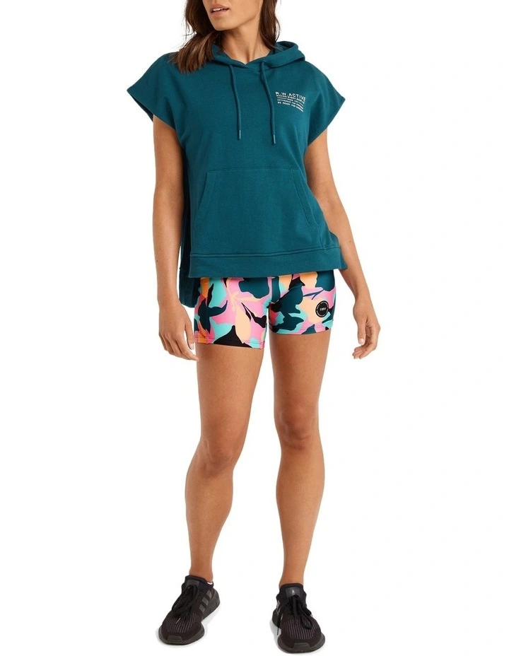 Abstraction Sleeveless Hoodie In Teal 5 Abstraction Sleeveless Hoodie In Teal - Image 3