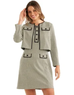 Manhattan Ponte Jacket In Black Multi 10 Manhattan Ponte Jacket In Black Multi -Myer Fashion Store 983684980 3 720x928