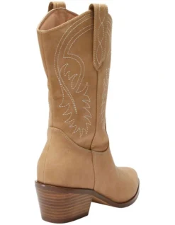 Saloon Western Boots In Camel Micro -Myer Fashion Store 983980090 4 720x928