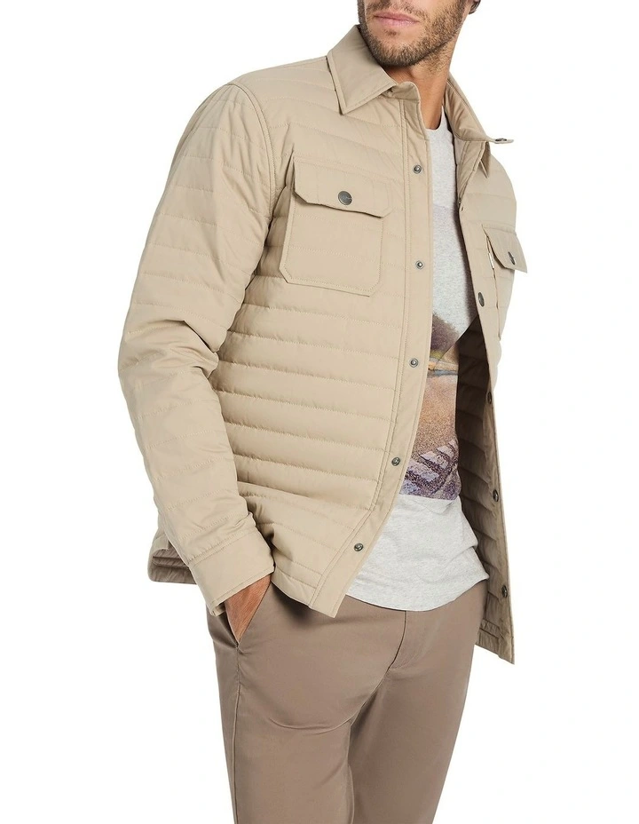 Kenji Padded Shacket In Beige 3 Kenji Padded Shacket In Beige