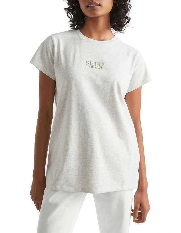 Heritage Logo Tee In Grey 3 Heritage Logo Tee In Grey