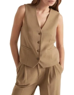 Waistcoat Vest In Brown