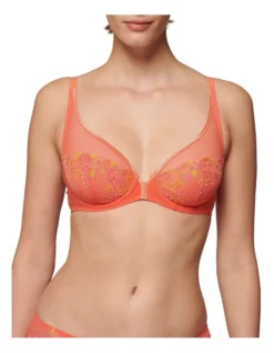 Simone Perele Delice Full Cup Plunge Bra In Orange