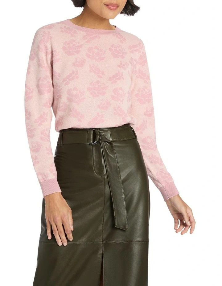 Jalen Jacquard Knit Top In Pink Multi 3 Jalen Jacquard Knit Top In Pink Multi