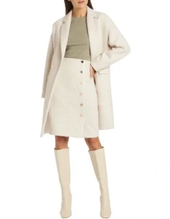 Clevance Boucle Coat In Ivory -Myer Fashion Store 985283830 2 720x928