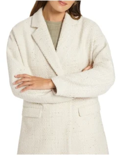 Clevance Boucle Coat In Ivory -Myer Fashion Store 985283830 3 720x928