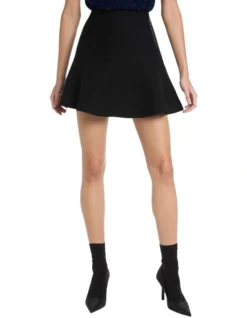 Neptune Felted Wool Skirt In Black