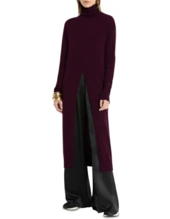 Moda Cashmere Overlay Knit Top In Purple