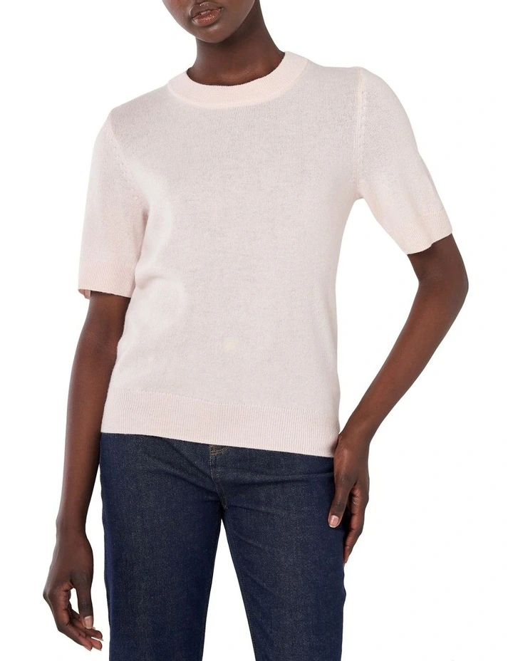 Cashmere Tee In Pink 4 Cashmere Tee In Pink - Image 2