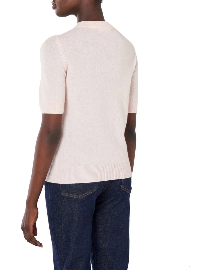 Cashmere Tee In Pink 5 Cashmere Tee In Pink - Image 3