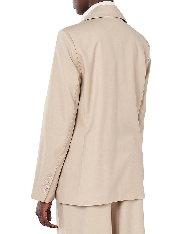 Tailored Wool Blazer In Beige 4 Tailored Wool Blazer In Beige - Image 2