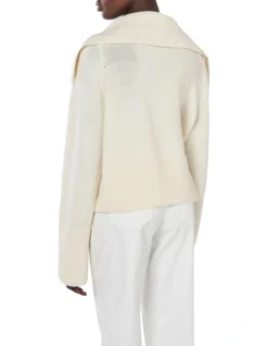 Merino Wool Polo In Cream -Myer Fashion Store 985641220 3 720x928