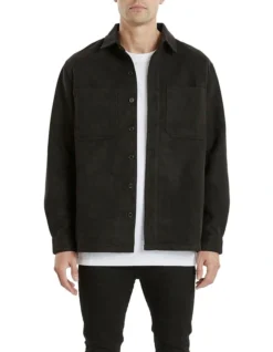 Presidio Relaxed Overshirt In Black