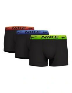 Nike 3 Pack Essential Micro Fashion Band Trunks In Black