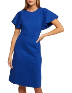 Oxford Abigail Ponti Dress In Blue