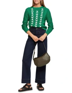 Oxford Lucy Ribbon Knit Pullover In Green