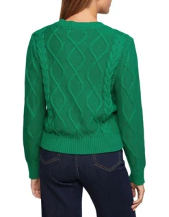 Oxford Lucy Ribbon Knit Pullover In Green -Myer Fashion Store 986072500 3 720x928
