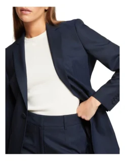 Oxford Ebony Wool Stretch Suit Jacket In Blue -Myer Fashion Store 986075650 4 720x928