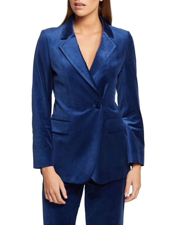 Oxford Raffi Velvet Jacket In Blue 3 Oxford Raffi Velvet Jacket In Blue