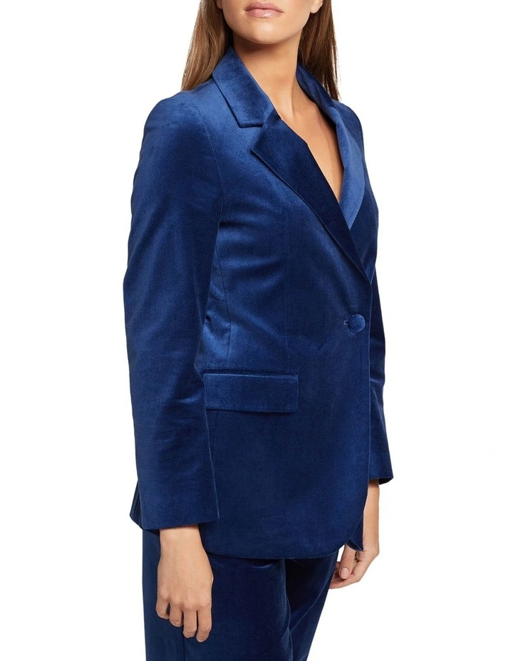 Oxford Raffi Velvet Jacket In Blue 4 Oxford Raffi Velvet Jacket In Blue - Image 2