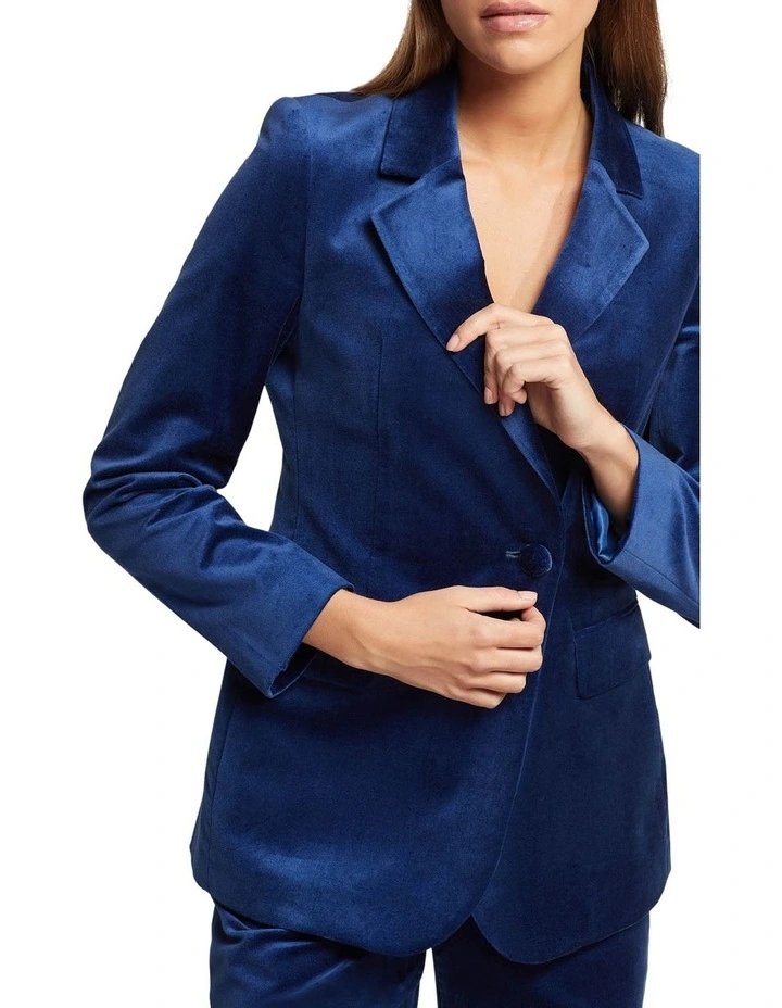 Oxford Raffi Velvet Jacket In Blue 6 Oxford Raffi Velvet Jacket In Blue - Image 4