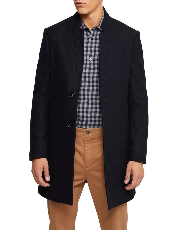 Oxford Austin Wool Rich Overcoat In Blue 3 Oxford Austin Wool Rich Overcoat In Blue