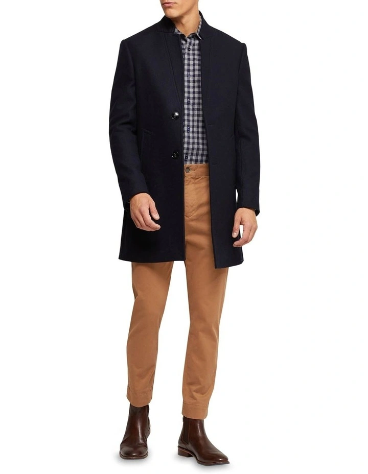 Oxford Austin Wool Rich Overcoat In Blue 7 Oxford Austin Wool Rich Overcoat In Blue - Image 5