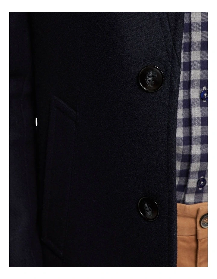 Oxford Austin Wool Rich Overcoat In Blue 8 Oxford Austin Wool Rich Overcoat In Blue - Image 6
