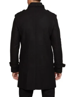 Oxford Roger Wool Rich Overcoat In Black -Myer Fashion Store 986204170 3 720x928