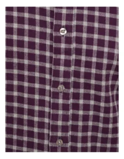 Oxford Stratton Slim Fit Check Shirt In Purple -Myer Fashion Store 986205430 6 720x928