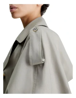 Calvin Klein Oversized Trench Coat In Grey -Myer Fashion Store 986428900 4 720x928