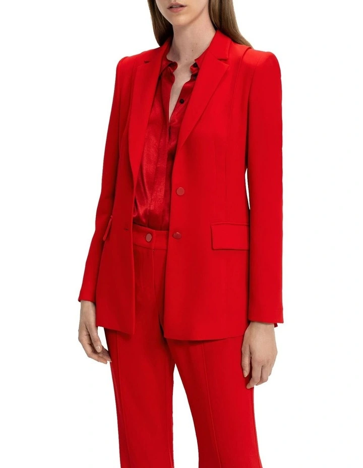 Scarlet Sculptured Blazer In Red 5 Scarlet Sculptured Blazer In Red - Image 3