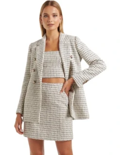 Forever New Pearl Boucle Jacket In Cream