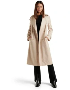 Forever New Hamilton Trench Mac In Cream
