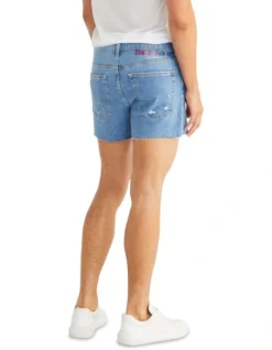 Calvin Klein Jeans Raw Edge Denim Short In Blue -Myer Fashion Store 987073570 4 720x928