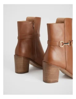 Snaffle Leather 75mm Heeled Boot In Cinnamon -Myer Fashion Store 987607630 5 720x928