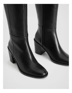 Leather Calf Height 75mm Heeled Boot In Black -Myer Fashion Store 987607990 4 720x928