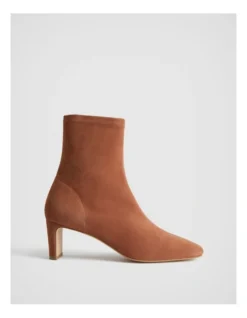 Suede 65mm Heel Bootie In Cinnamon