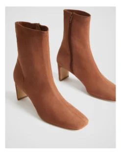 Suede 65mm Heel Bootie In Cinnamon 10 Suede 65mm Heel Bootie In Cinnamon -Myer Fashion Store 987608350 4 720x928