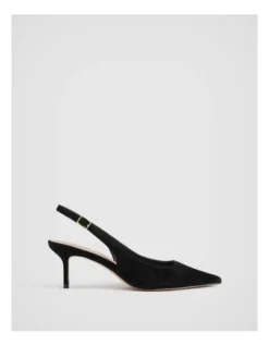 Sling Back Suede 65mm Heel In Black