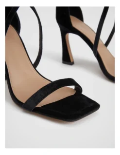 Velvet Open Toe 90mm Heel In Black -Myer Fashion Store 987609250 4 720x928