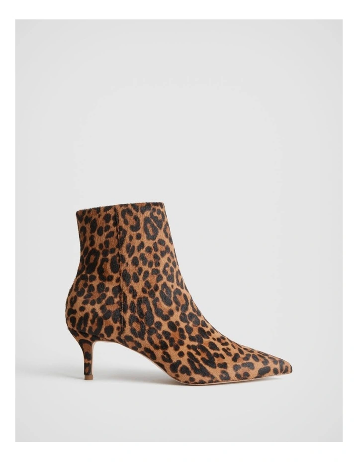 Textured 65mm Heeled Boot In Ocelot Print 3 Textured 65mm Heeled Boot In Ocelot Print