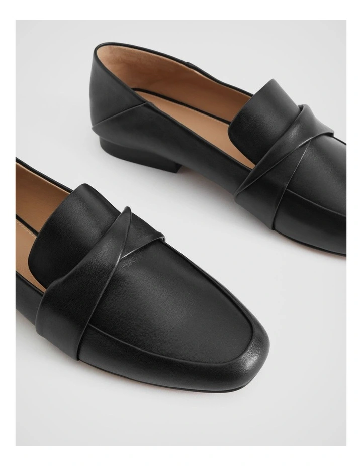 Leather Twist Loafer In Black 6 Leather Twist Loafer In Black - Image 4